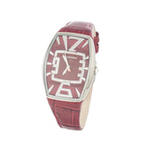 Chronotech Red Leather Dress Watch